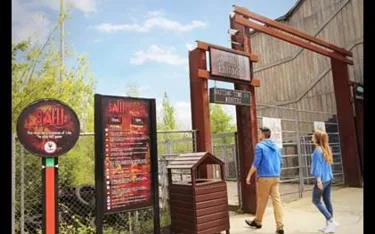 Saw The Ride Rollercoaster Entrance