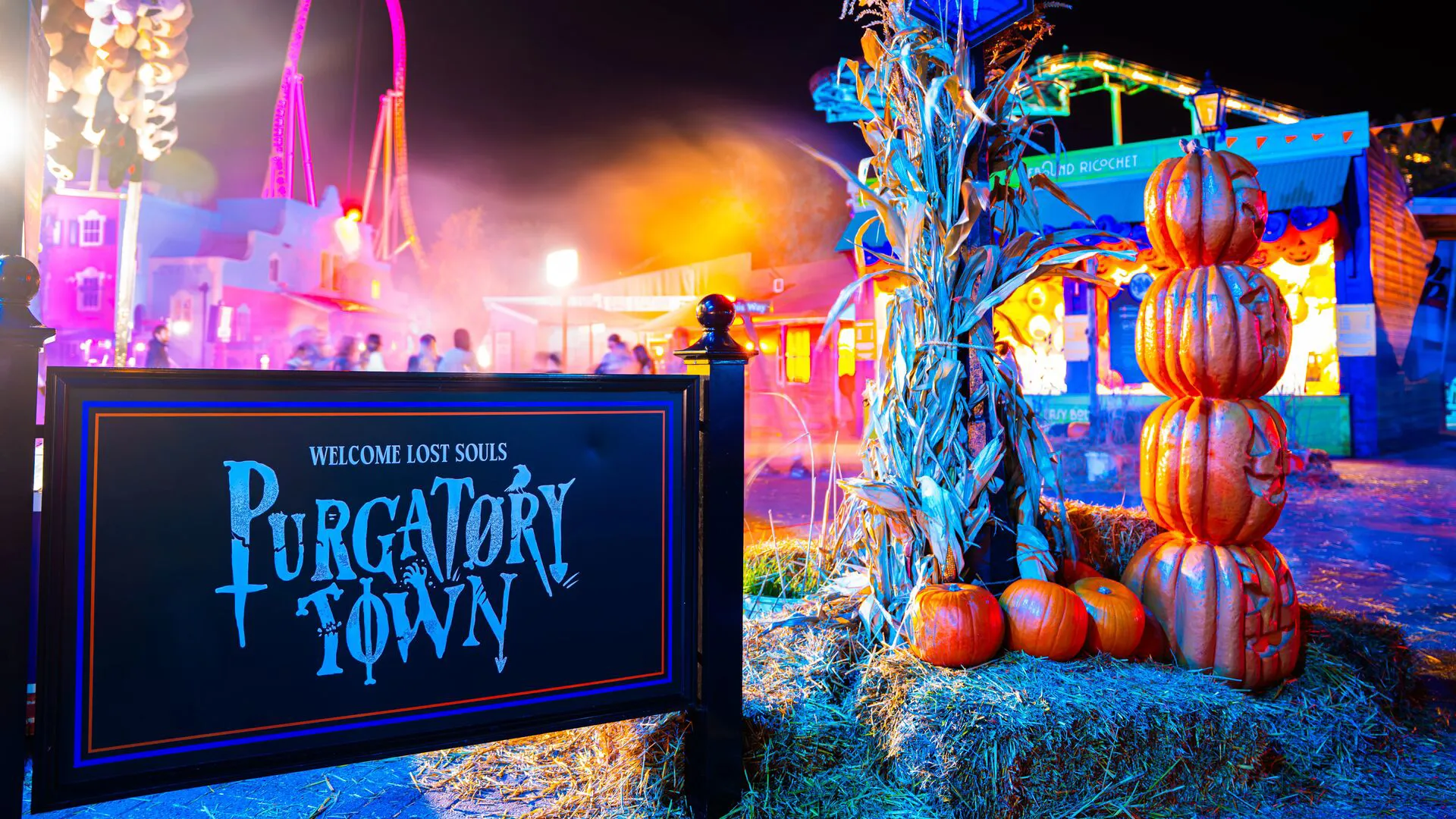 Thorpe Park Purgatory Town Sign