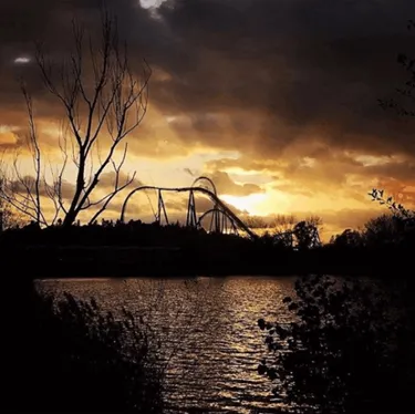 Theme Park Skyline In The Evening